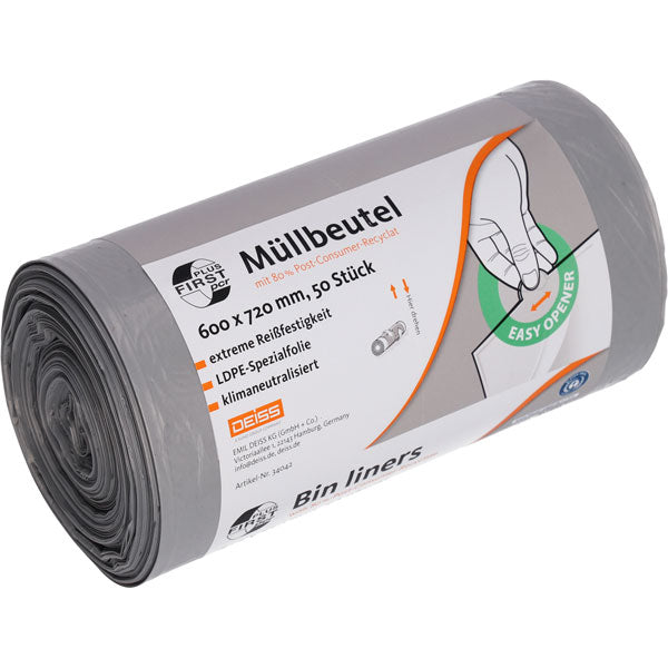 FIRST PLUS® PCR Müllbeutel grau