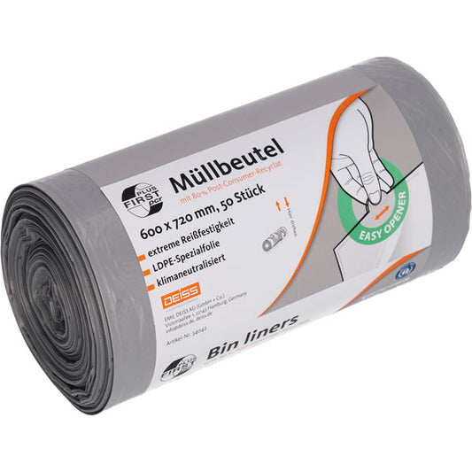 FIRST PLUS® PCR Müllbeutel grau